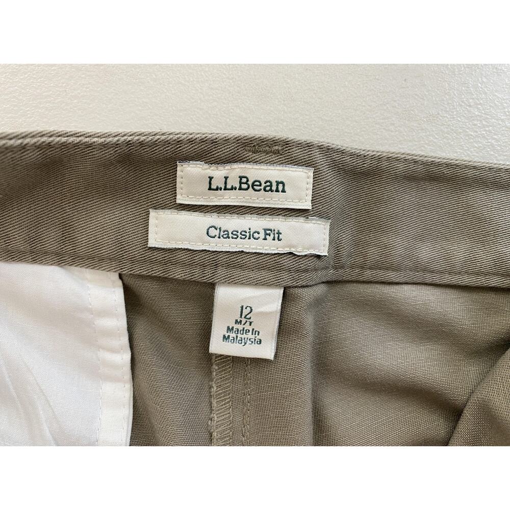 L.L.Bean Pants Womens 12 Medium Tall Brown Classic Fit Chino Wrinkle Free 32x32 - Picture 15 of 16